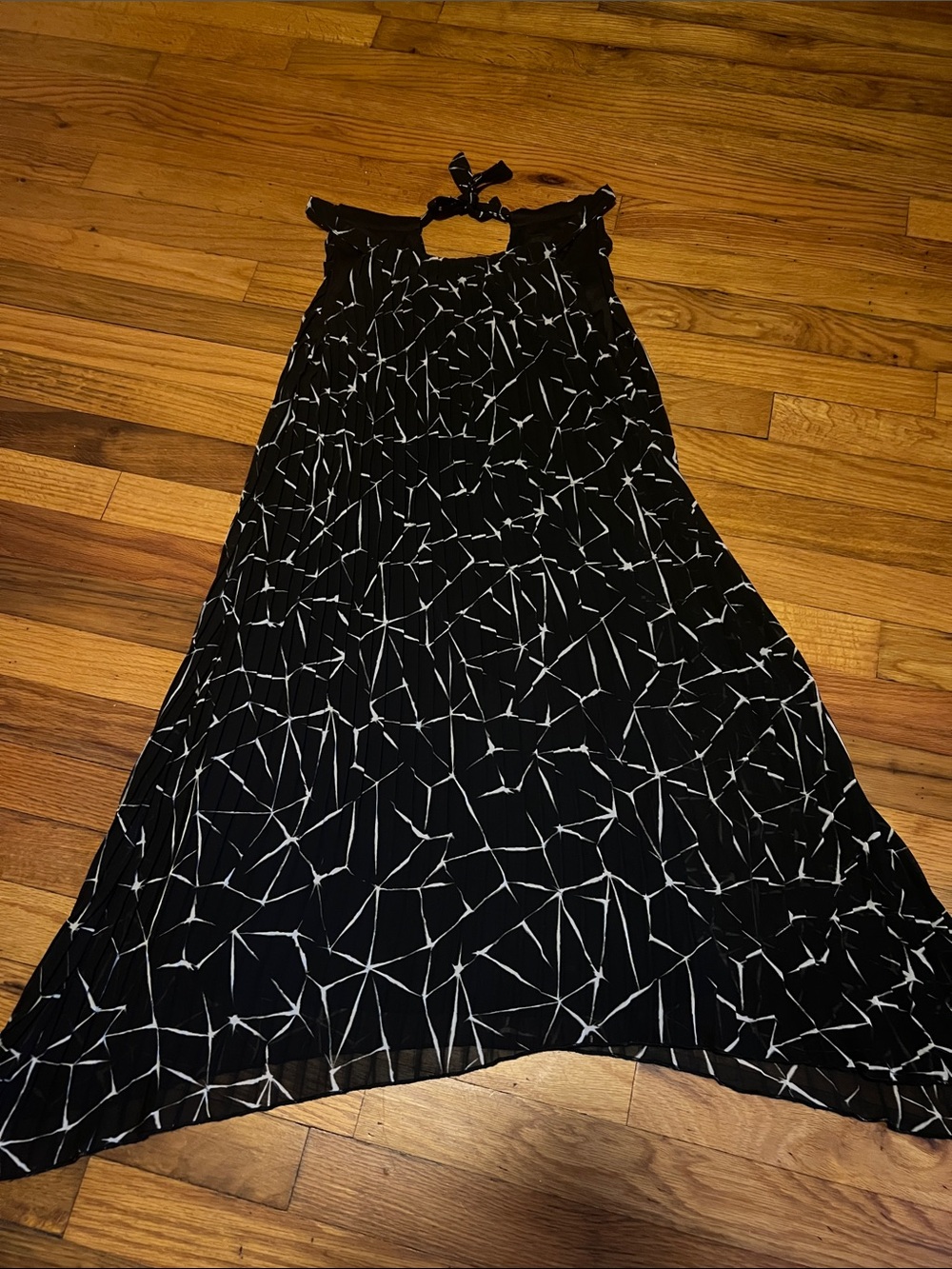 Apt. 9 Black Dress with White Abstract Line Pattern